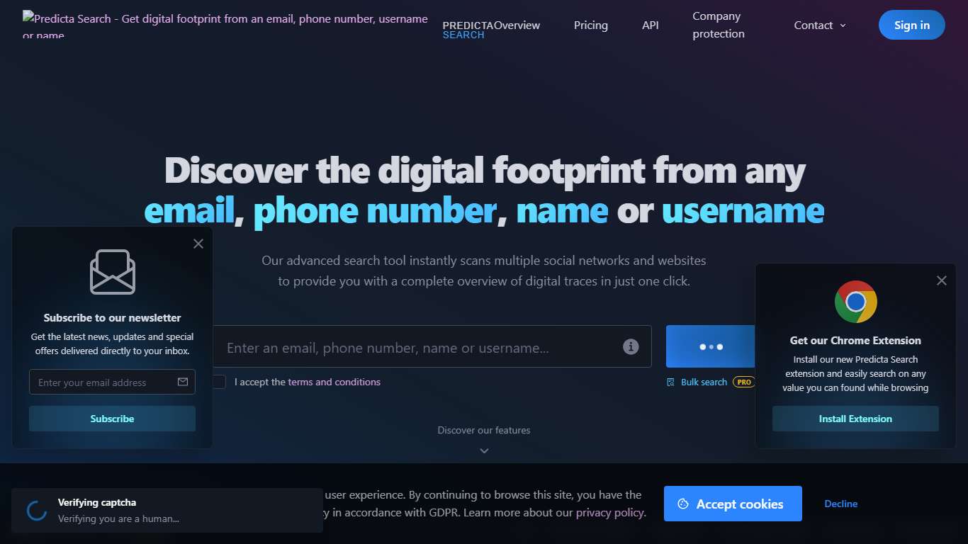 Homepage - Reverse email, phone number, username or name lookup - Predicta Search